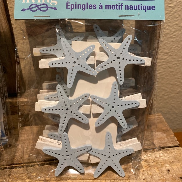 Sailboat Clips & Starfish Clips, Nautical Decorative Wood Clips, Nautical Clips - Picture 11 of 16